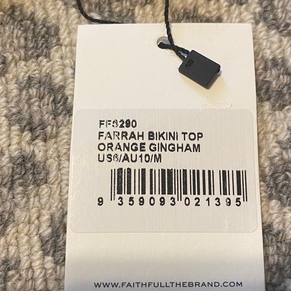 Faithfull the Brand Farrah Balconette Bikini Top
Orange Gingham | Medium NWT - Picture 5 of 5